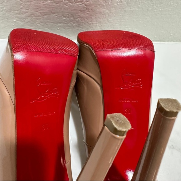Updates Photos-Nude Patent used but in good condition Christian Louboutin Pumps. - Picture 2 of 11